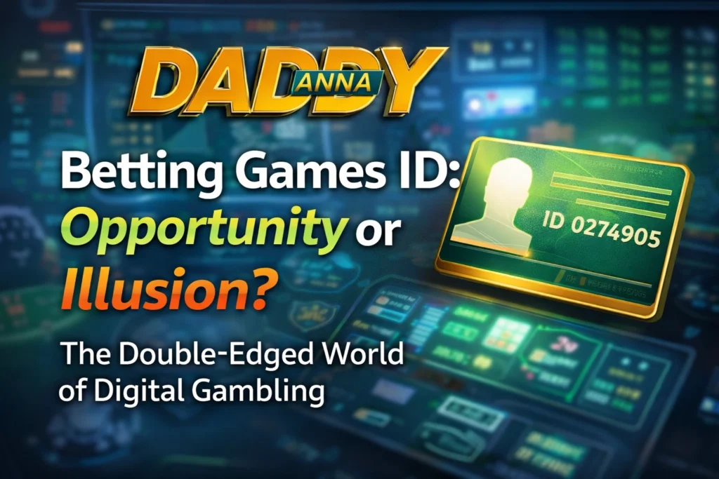 Betting Games ID opportunity or illusion concept with Daddy Anna logo and digital gambling interface